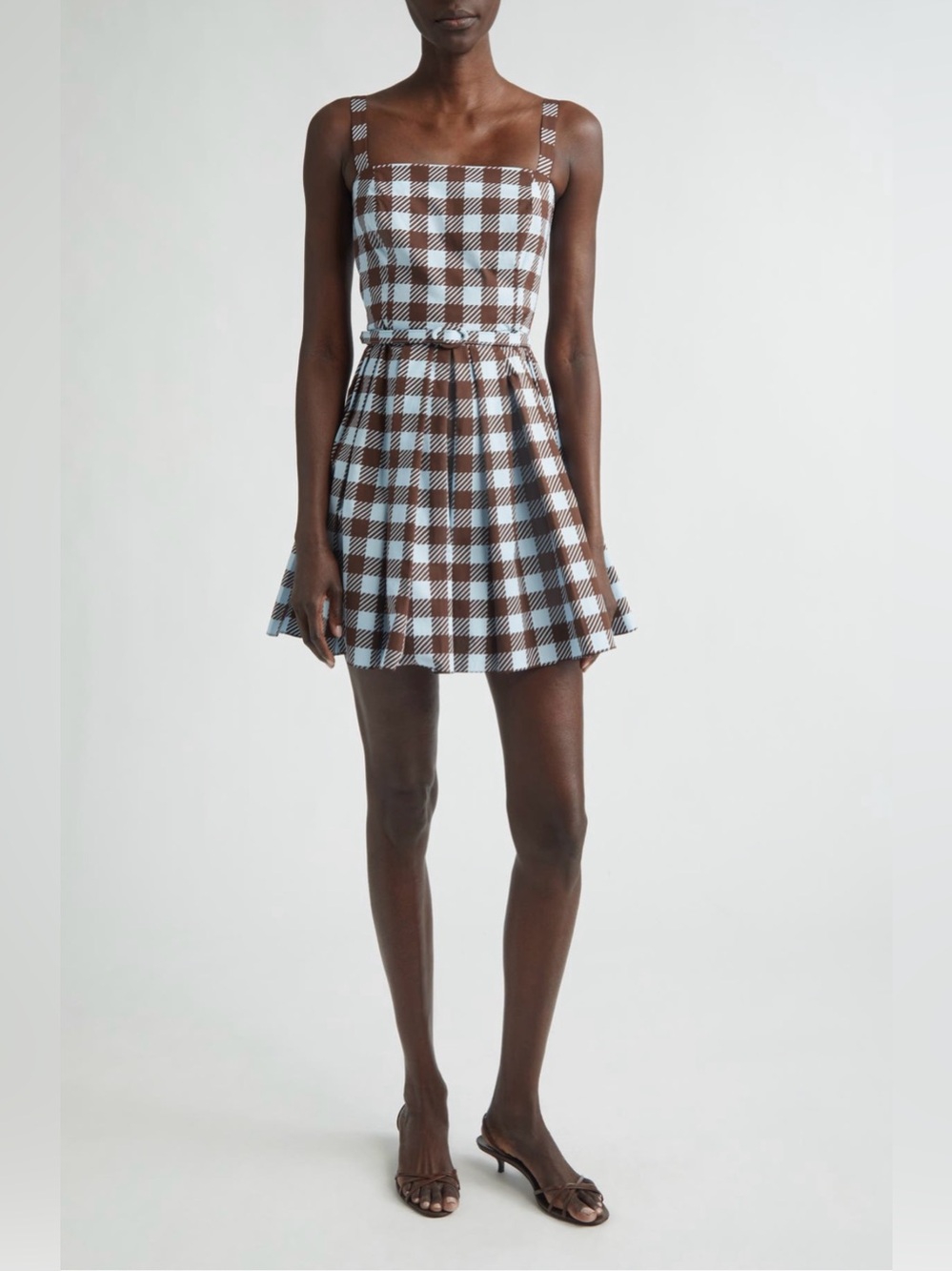 NWT Authentic Oscar de la Renta Gingham Poplin Fit & Flare Minidress size 8